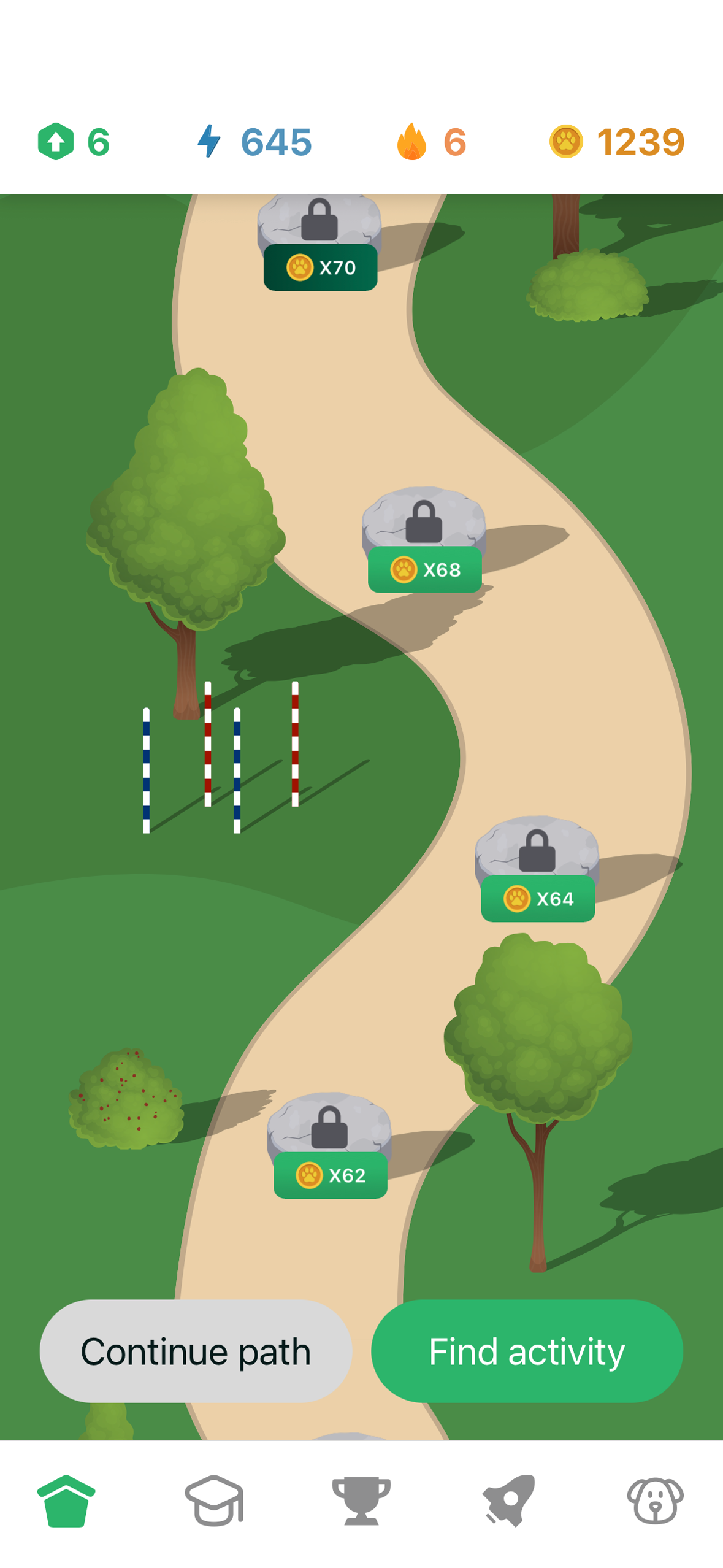 Unlock activities on your path