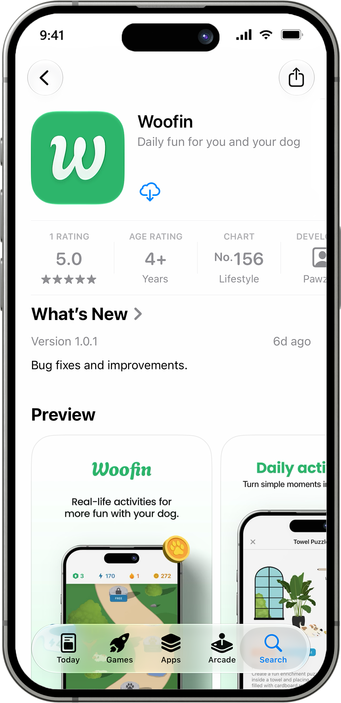 Download Woofin from the App Store or Google Play
